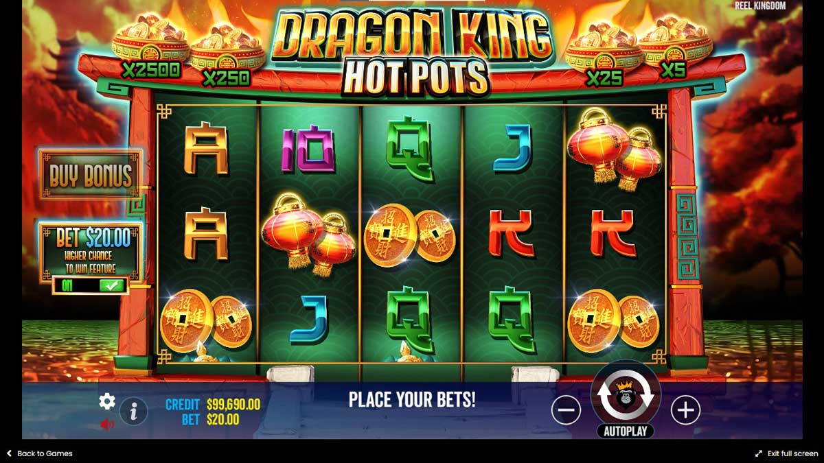 Dragon King Hot Pots slot machine game